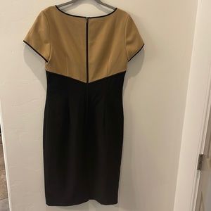 Ann Taylor Tan and Black Fitted Dress. Size 8T